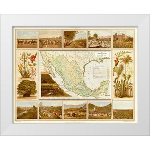 Carta Agricola, 1885 White Modern Wood Framed Art Print by Cubas, Antonio Garcia
