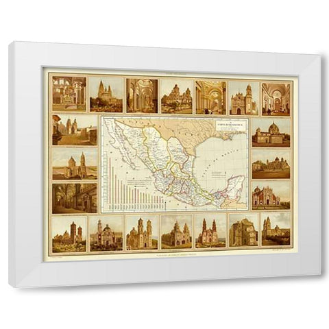 Carta Eclesiastica, 1885 White Modern Wood Framed Art Print by Cubas, Antonio Garcia