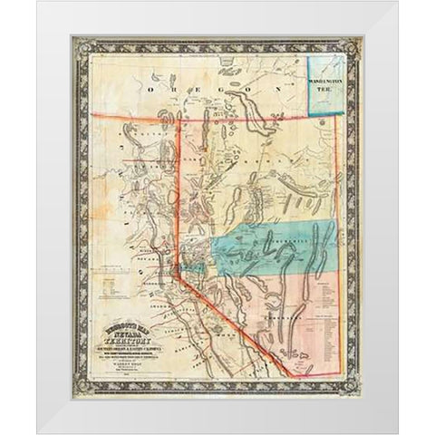 Nevada Territory, 1863 White Modern Wood Framed Art Print by DeGroot, Henry