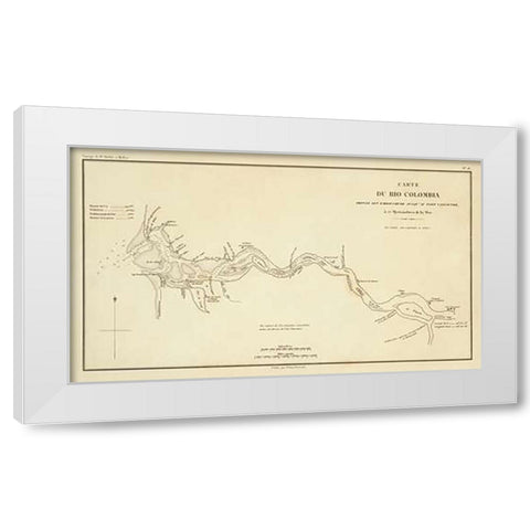Columbia River, Oregon, Washington, 1844 White Modern Wood Framed Art Print by De Mofras, Eugene Duflot