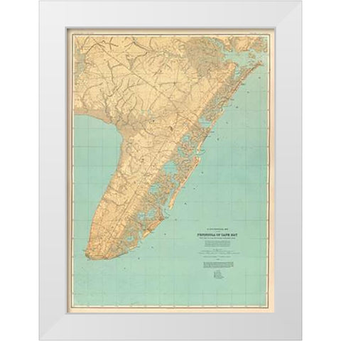Cape May, New Jersey, 1888 White Modern Wood Framed Art Print by Geological Survey of New Jersey