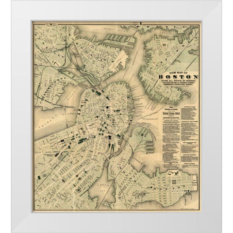 Boston, Massachusetts, 1884 White Modern Wood Framed Art Print by Haynes, Tilly