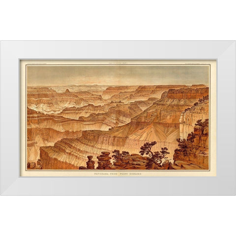 Grand Canyon - Panorama from Point Sublime  White Modern Wood Framed Art Print by Holmes, William Henry