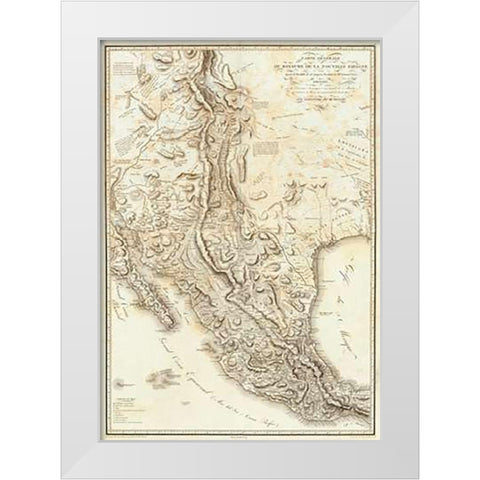 ComVintageite: Nouvelle Espagne, 1809 White Modern Wood Framed Art Print by Von Humboldt, Alexander