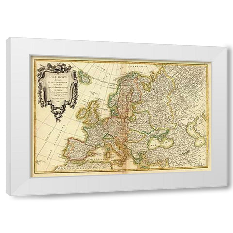 LEurope, 1782 White Modern Wood Framed Art Print by Janvier, Jean