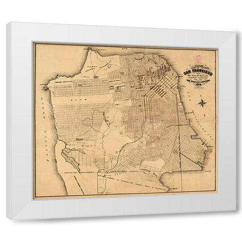 San Francisco, California, 1873 White Modern Wood Framed Art Print by Langley, Henry