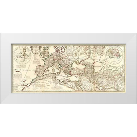 TheatMaps Historicum, 1705 White Modern Wood Framed Art Print by De Lisle, Guillaume