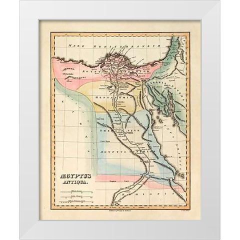 Aegyptus Antiqua, 1823 White Modern Wood Framed Art Print by Lucas, Fielding