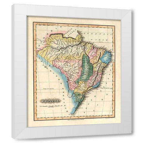 Brazil, 1823 White Modern Wood Framed Art Print by Lucas, Fielding