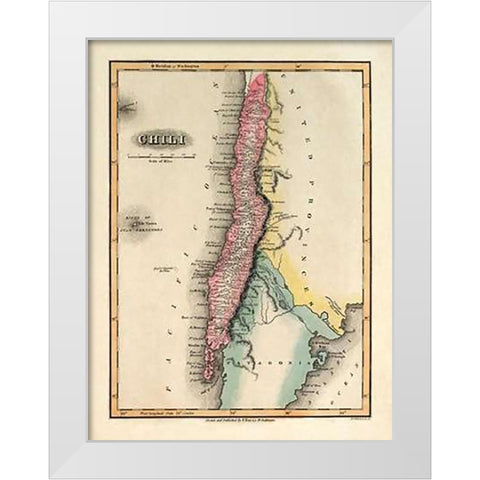 Chili, 1823 White Modern Wood Framed Art Print by Lucas, Fielding