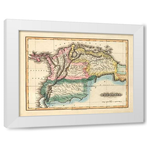 Colombia, 1823 White Modern Wood Framed Art Print by Lucas, Fielding