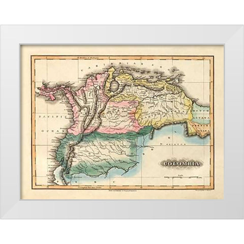 Colombia, 1823 White Modern Wood Framed Art Print by Lucas, Fielding