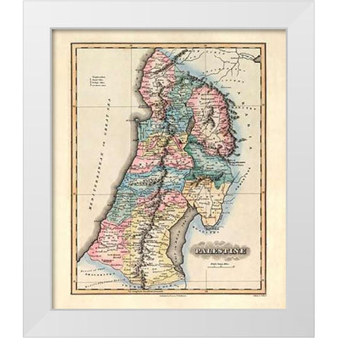 Palestine, 1823 White Modern Wood Framed Art Print by Lucas, Fielding