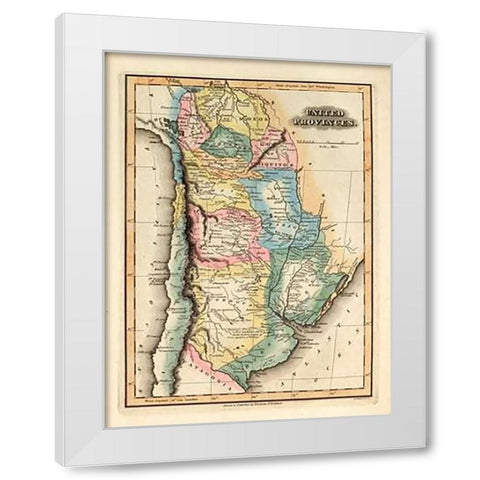 United Provinces, 1823 White Modern Wood Framed Art Print by Lucas, Fielding