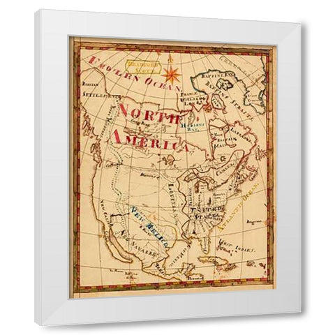 North America, 1816 White Modern Wood Framed Art Print by Scott, Bradford