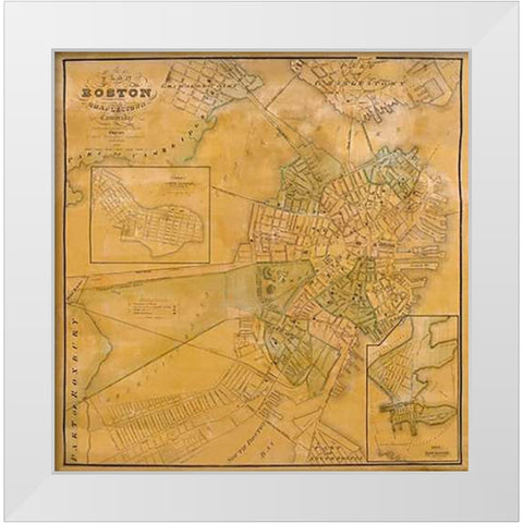 Boston, 1835 White Modern Wood Framed Art Print by Smith, George G.