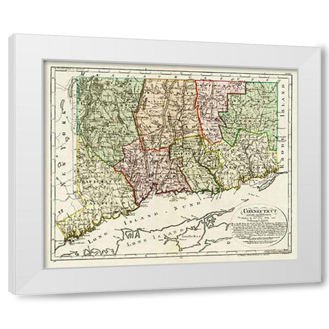 Connecticut, 1796 White Modern Wood Framed Art Print by Sotzmann, Daniel Friedrich