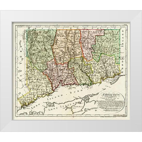 Connecticut, 1796 White Modern Wood Framed Art Print by Sotzmann, Daniel Friedrich