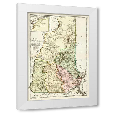 New Hampshire, 1796 White Modern Wood Framed Art Print by Sotzmann, Daniel Friedrich