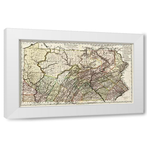 Pennsylvania, 1797 White Modern Wood Framed Art Print by Sotzmann, Daniel Friedrich