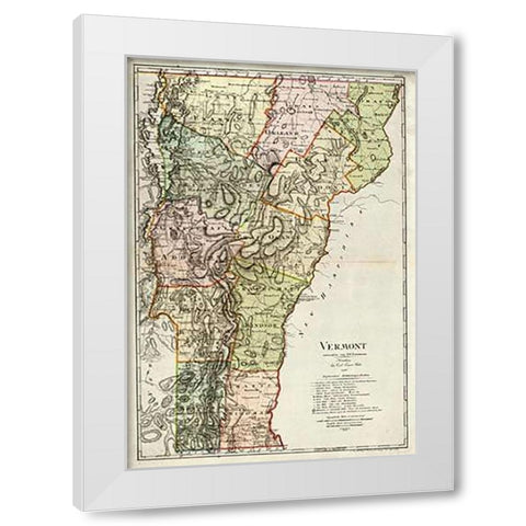 Vermont, 1797 White Modern Wood Framed Art Print by Sotzmann, Daniel Friedrich