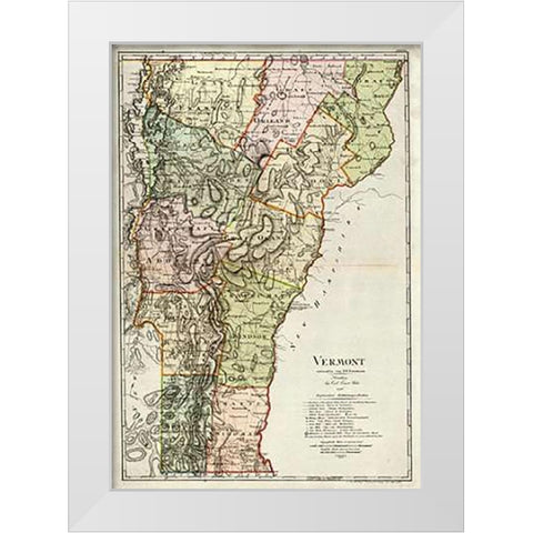 Vermont, 1797 White Modern Wood Framed Art Print by Sotzmann, Daniel Friedrich