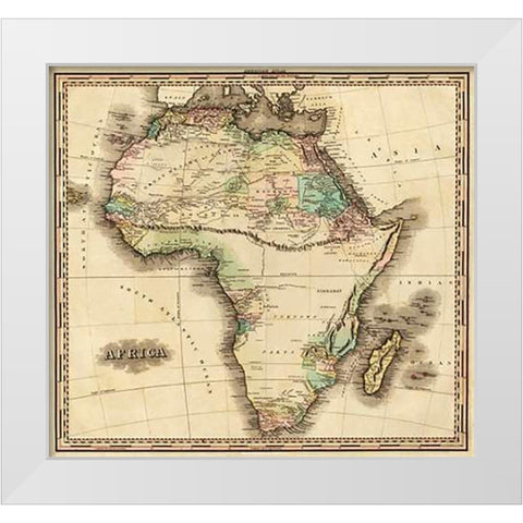 Africa, 1823 White Modern Wood Framed Art Print by Tanner, Henry