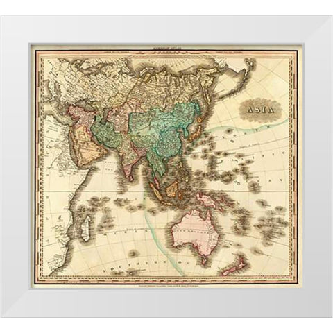 Asia, 1823 White Modern Wood Framed Art Print by Tanner, Henry