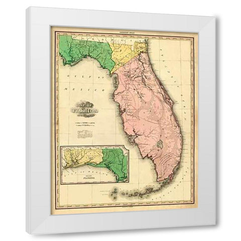 Florida, 1823 White Modern Wood Framed Art Print by Tanner, Henry