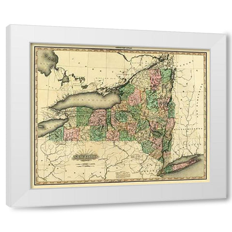 New York, 1823 White Modern Wood Framed Art Print by Tanner, Henry