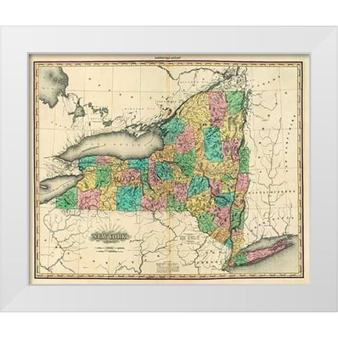 New York, 1825 White Modern Wood Framed Art Print by Tanner, Henry