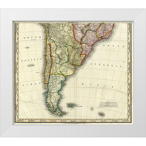 South America and West Indies, 1823 White Modern Wood Framed Art Print by Tanner, Henry