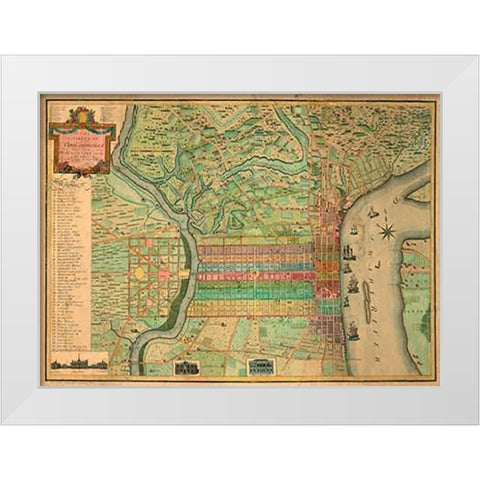 Philadelphia, 1802 White Modern Wood Framed Art Print by Varle, Charles