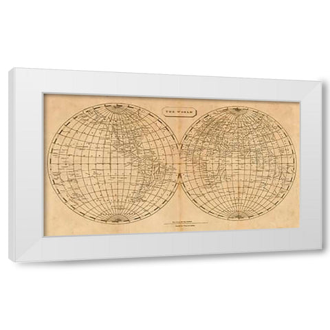 The World, 1812 White Modern Wood Framed Art Print by Arrowsmith, Aaron