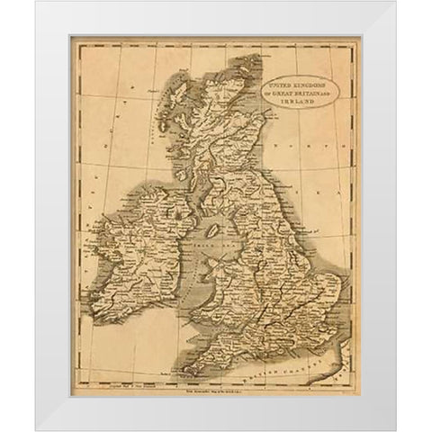 United Kingdoms, 1812 White Modern Wood Framed Art Print by Arrowsmith, Aaron