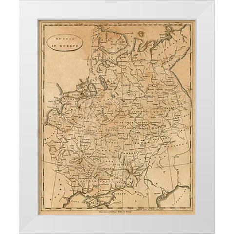 Russia in Europe, 1812 White Modern Wood Framed Art Print by Arrowsmith, Aaron