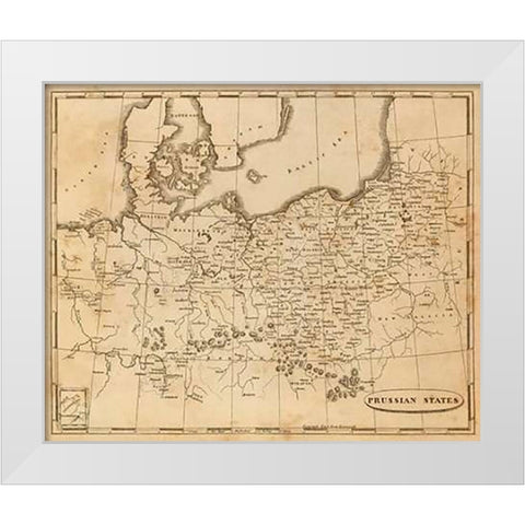 Prussian States, 1812 White Modern Wood Framed Art Print by Arrowsmith, Aaron