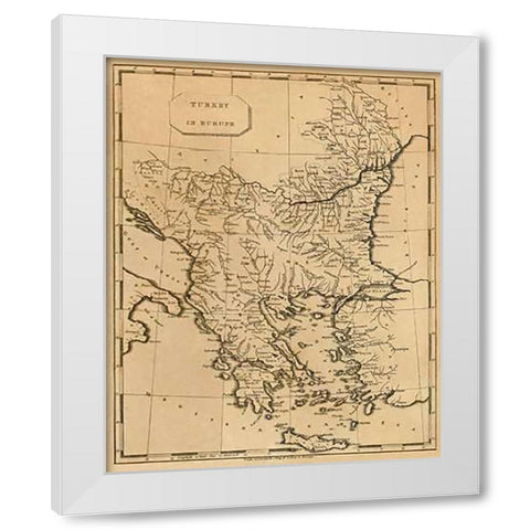 Turkey in Europe, 1812 White Modern Wood Framed Art Print by Arrowsmith, Aaron
