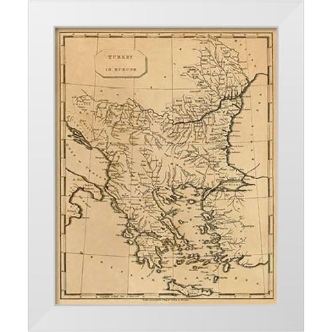 Turkey in Europe, 1812 White Modern Wood Framed Art Print by Arrowsmith, Aaron