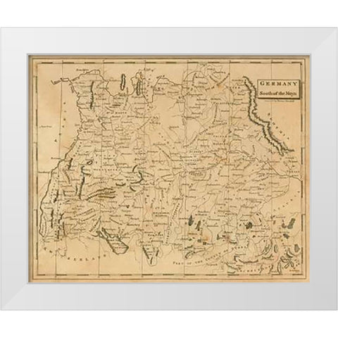 Germany South, 1812 White Modern Wood Framed Art Print by Arrowsmith, Aaron
