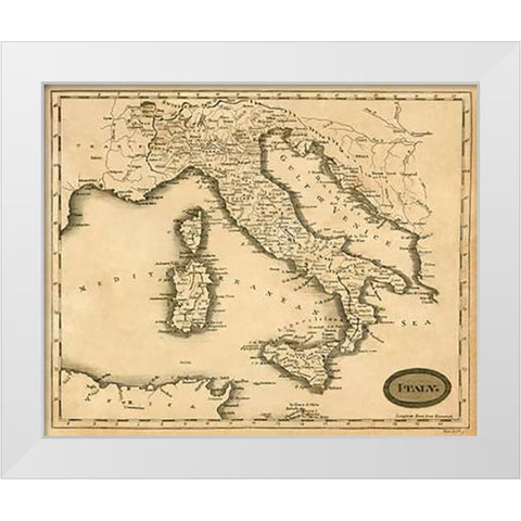 Italy, 1812 White Modern Wood Framed Art Print by Arrowsmith, Aaron