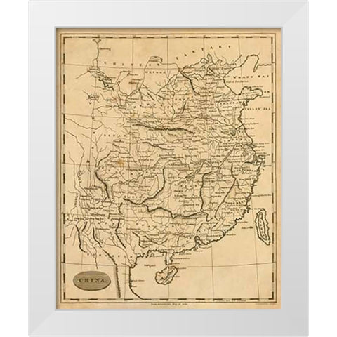 China, 1812 White Modern Wood Framed Art Print by Arrowsmith, Aaron