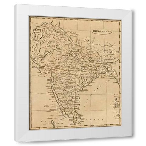 Hindoostan, 1812 White Modern Wood Framed Art Print by Arrowsmith, Aaron