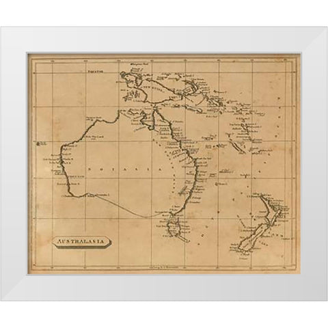 Australasia, 1812 White Modern Wood Framed Art Print by Arrowsmith, Aaron