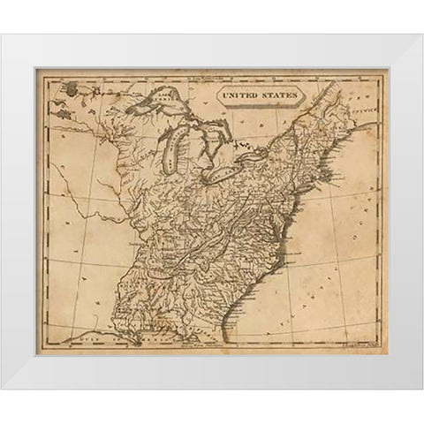 United States, 1812 White Modern Wood Framed Art Print by Arrowsmith, Aaron