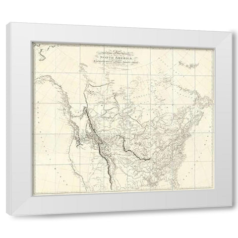 New Discoveries in the Interior Parts of North America, 1814 White Modern Wood Framed Art Print by Arrowsmith, Aaron