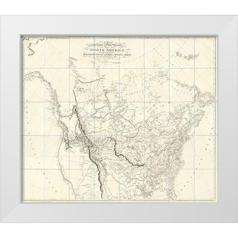 New Discoveries in the Interior Parts of North America, 1814 White Modern Wood Framed Art Print by Arrowsmith, Aaron