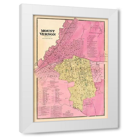 Mt. Vernon, New York, 1868 White Modern Wood Framed Art Print by Beers, Frederick W.