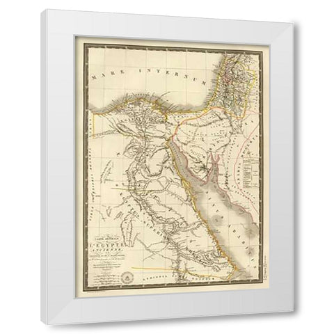 Egypte ancienne, Palestine, Arabie Petree, 1822 White Modern Wood Framed Art Print by Brue, Adrien Hubert