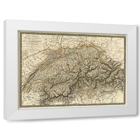 Suisse, 1822 White Modern Wood Framed Art Print by Brue, Adrien Hubert